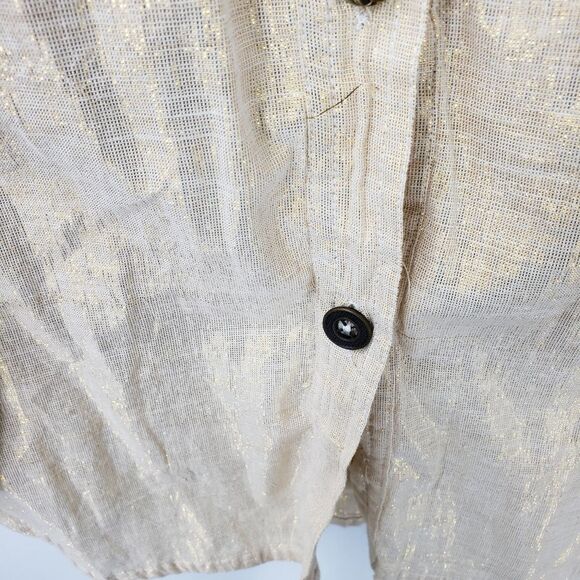 STUDIO WEAR womens L gold button down shirt - Picture 3 of 4